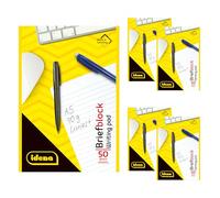 Idena 90439 - Bloc ligné A5, 10 pièces, bloc-notes avec 50 feuilles sans marge, papier 70 g/m² non perforé et collé en tête