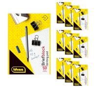 Idena 90440 - Bloc quadrillé A5, 10 pièces, bloc-notes avec 50 feuilles sans marge, papier 70 g/m² non perforé et collé en tête