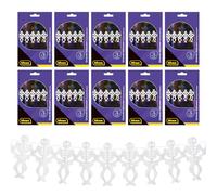 Idena 90464 - Guirlandes Halloween, 10 pièces, env. 3 m de long, guirlandes en papier blanc avec des squelettes effrayants, déco Halloween