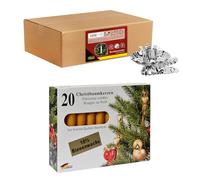 Idena 90487 - Porte-Bougies pour Le Sapin de Noël, 20 pièces en Argent avec 20 Bougies en Jaune, Porte-Bougies Vintage en métal, avec Clip pour Branches jusqu'à 1,5 cm d'épaisseur