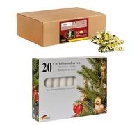 Idena 90489 - Porte-Bougies pour Le Sapin de Noël, 20 pièces en Or avec 20 Bougies Blanches, Porte-Bougies Vintage en métal, avec Clip pour Les Branches jusqu'à 1,5 cm d'épaisseur.