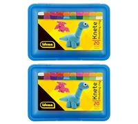 Idena 90514 - Kit de pâte à Modeler avec 40 bâtonnets de pâte à Modeler en 20 Couleurs, 2 boîtes de Rangement Bleues Contenant chacune 20 bâtonnets de pâte à Modeler