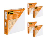 Idena 90559 - Châssis avec toile blanche 100% coton, lot de 5 pièces d'environ 10 x 10 cm, grammage 380 g/m², pour peintures à l'huile et acryliques