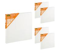 Idena 90561 - Châssis avec toile blanche 100% coton, 5 pièces d'environ 30 x 30 cm, grammage 380 g/m², pour peintures à l'huile et acryliques