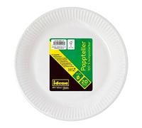 Idena 50053 - Assiette en carton blanc, 20 pièces, diamètre 23 cm, écologique & compostable, Assiette en papier, Assiette en carton, Vaisselle jetable