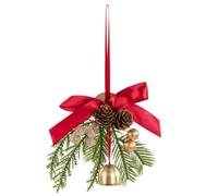 Idena - branche de sapin de Noël avec nœud et clochette, env. 20 cm | Décoration de Noël d'intérieur, à suspendre à la fenêtre ou comme couronne de porte, 31974