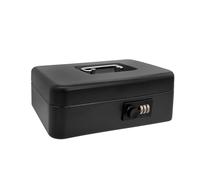 Idena 50118 - Caissette à monnaie avec serrure à combinaison à 3 chiffres, env. 25 x 18 x 9 cm, caissette à monnaie en acier noir, insert pour monnaie dure inclus