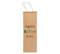 Idena Sac à bouteille Happy Birthday Marron/rouge/vert 12 x 10 x 39 cm (1 pièce)