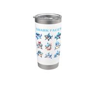 Identification des visages des requins Gobelet isotherme en acier inoxydable double paroi