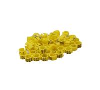 Identifier les bagues de pigeon voyageur, les fournitures de dressage, le numéro de patte, les bagues d'oiseau, le diamètre intérieur 8 mm,Jaune,100 pièces