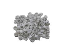 Identifier les bagues de pigeon voyageur, les fournitures de dressage, le numéro de patte, les bagues d'oiseau, le diamètre intérieur 8 mm,Blanc,100 pièces