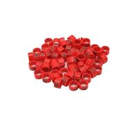 Identifier les bagues de pigeon voyageur, les fournitures de dressage, le numéro de patte, les bagues d'oiseau, le diamètre intérieur 8 mm,Rouge,100 pièces