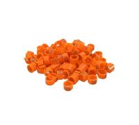 Identifier les bagues de pigeon voyageur, les fournitures de dressage, le numéro de patte, les bagues d'oiseau, le diamètre intérieur 8 mm,Orange,100 pièces