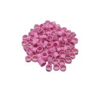 Identifier les bagues de pigeon voyageur, les fournitures de dressage, le numéro de patte, les bagues d'oiseau, le diamètre intérieur 8 mm,Rose,100 pièces