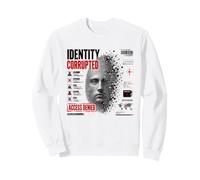 Identité Corrupted Cyber Glitch Fingerprint Dystopian Art Sweatshirt