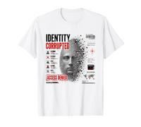 Identité Corrupted Cyber Glitch Fingerprint Dystopian Art T-Shirt Graphique avec Valeur