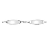 Identite femme argent gourmette 2mm 3 plaques oval