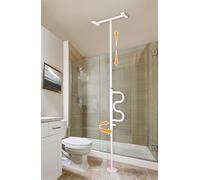 Identités, Barre d'Appui Curve Sol-Plafond, Fixation Sans Mur, Démontable, Acier Robuste Anti-Corrosion, Poids max Supporté de 135 kg, Adaptabilité À Tous les Plafonds, Pivotante, Blocage Tous les 45°