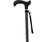 Identités, Canne de Marche, Fixe, Robuste en Aluminium, Légère, Poignée Confort, Hauteur Réglable, Résistante Jusqu'À 110 kg, Motif Damier