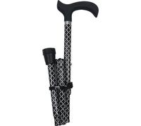 Identités, Canne de Marche, Pliante, Robuste en Aluminium, Légère, Poignée Confort, Poids Max 110 kg, Hauteur Réglable, Compacte, Motif Damier