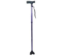 Identités, Canne de Marche, Stabilicane, Stabilité Exceptionnelle, Embout 360°, Poignée Confort, Aluminium Résistant, Réglable en Hauteur, Pliante, Couleur Violette