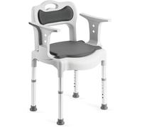 Identités, Chaise de Toilettes Samoa, Chaise de Douche Samoa, Chaise Garde-Robe, Coussins Confortables, Poids Max Supporté 130 kg, Structure Aluminium Anti-Corrosion, Accoudoirs d'Aide au Levé