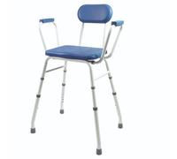 Tabouret de douche - Chaise de douche - Tabouret de douche pliable - Chaise douche - Siège douche - Chaise de douche Confort haute bleue - deux accoudoirs capitonnés