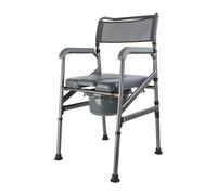 Identités, Fauteuil de toilettes Sardaigne, Améliore l'Autonomie Aux WC, Pliable, Réglable, Pot Amovible, Poids Max 130 kg, Modèle Fixe, Gris