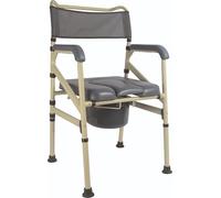 Identités, Fauteuil de toilettes Sardaigne, Améliore l'Autonomie, Sécurise les Toilettes, Pliable À Plat, Réglable, Assise Imperméable, Pot Amovible, Poids Max Supporté 130 kg, Modèle Fixe Pliant