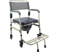 Identités, Fauteuil de toilettes Sardaigne, Assise Confortable, Pliable À Plat, Repose-Pied Avec Repose Pieds130 kg, Modèle Mobile