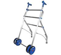 Identités, Rollator Air 2 roues, Coloris bleu, Ultra léger, Poignées Anatomiques, Pliable et Compact, Poids Max 100 kg, Idéal pour passage étroits (48,5 cm), Améliore la Mobilité