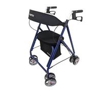 IDENTITES Rollator Pliant Drakon 2 - Poignées de Freinage - Aluminium Bleu - Adulte
