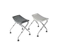 identités, Tabouret de Douche Pliant Bora, Ultra-Compact, Assise Large et Anatomique, Tabouret Antidérapant, Poignées de Relèvement, Moderne, Réglable en Hauteur, Coloris Gris