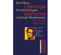 Idéologie allemande (L') 1er et 2e chapitre Édition bilingue - Karl Marx - Sociales/la Dispute - broché - Essai