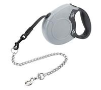 Idepet Guinzaglio retrattile per cani di Taglia Piccola per cani di Taglia Media, Catena in Acciaio Anti-masticazione Design Break & Lock System16ft Guinzaglio per Cane Che cammina
