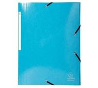 Exacompta - Réf. 55827E - Carton de 25 chemises à élastiques Iderama - pochettes 3 rabats Maxi Capacity - en carte lustrée pelliculée 425 g/m2 - dim 24 x 32 cm pour format A4 - couleur bleu clair