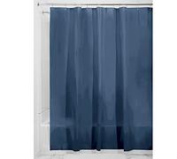 iDesign 3.0 Liner doublure pour rideau de douche - grand rideau douche PEVA résistant à moisissure 183 -0 cm x 183 -0 cm avec 12 œillets - bleu marine