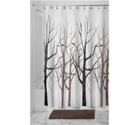 iDesign 45020Eu Forêt Rideau de Douche Polyester Gris/Noir 180 X 180 cm