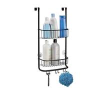 Serviteur de douche à accrocher en métal mat noir 2 étagères H.66.5cm FORMA Noir