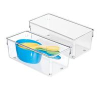 iDesign 52830M2EU Linus Pack de 2 Tiroirs de Cuisine pour Ustensiles Plastique Transparent 10,16 x 20,32 x 7,62 cm