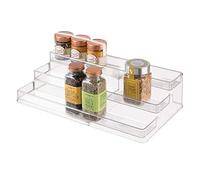iDesign 64140Eu Linus Étagère à Épices, Support à Épices Extensible en Plastique pour L’Armoire de Cuisine, Plastique, Clear, 66.7 X 24.1 X 10.4 cm