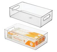 iDesign 70530M2Eu Pack de 2 Bacs de Rangement pour Réfrigérateur Congélateur Plastique Transparent 20,32 X 10,16 X 36,83 cm