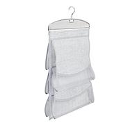 iDesign Aldo rangement armoire, meuble suspendu en plastique avec 5 poches pour sacs, portefeuilles, etc., organisation dressing, gris