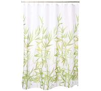 iDesign Anzu rideau douche, rideau baignoire lavable de 183,0 cm x 183,0 cm en polyester, rideau salle de bain avec motif florale, vert