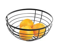 iDesign AUSTIN Corbeille de Fruits au Design Ouvert, Panier de Fruits Rond en Métal, Noir Mat