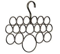 iDesign Axis Cintre à Foulard Avec 18 Boucles, Rangement à Suspendre en Métal pour Foulards, Fichus, Cravates, Ceintures, etc., Couleur Bronze