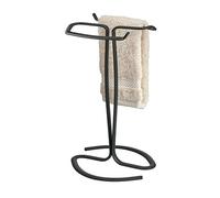 iDesign Axis Porte Serviette Sur Pied, Petit Seche Serviette en Métal, Argenté Mat