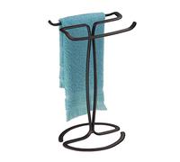 iDesign Axis porte serviette sur pied, petit seche serviette en métal, couleur bronze
