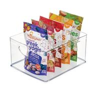 iDesign Bac de rangement en plastique recyclé avec poignées intégrées - 25,4 x 20,3 x 12,7 cm, transparent