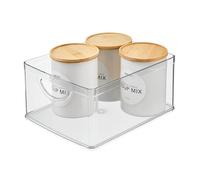 iDesign Bac de rangement en plastique recy vec poignées intégrées - 25,4 x 20,3 x 12,7 cm, transparent